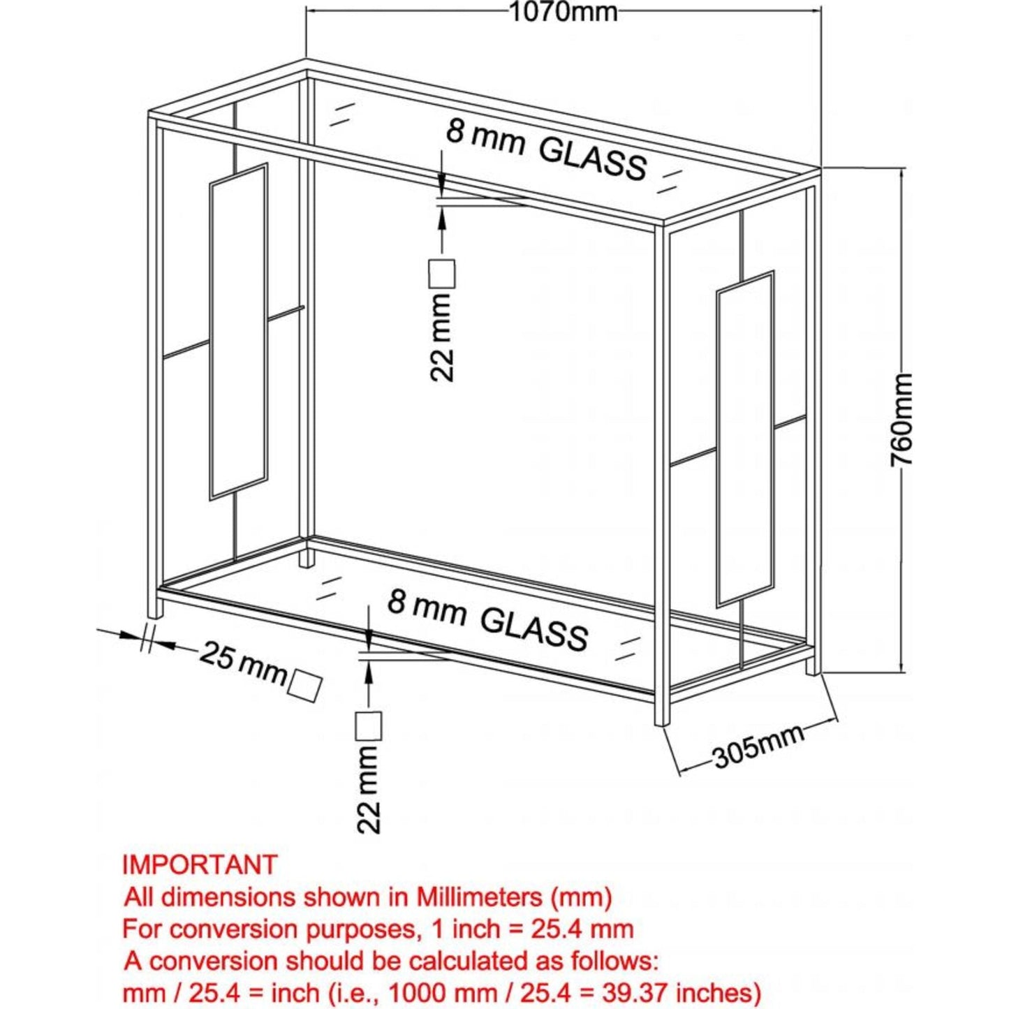 Athena Console Table - Chrome