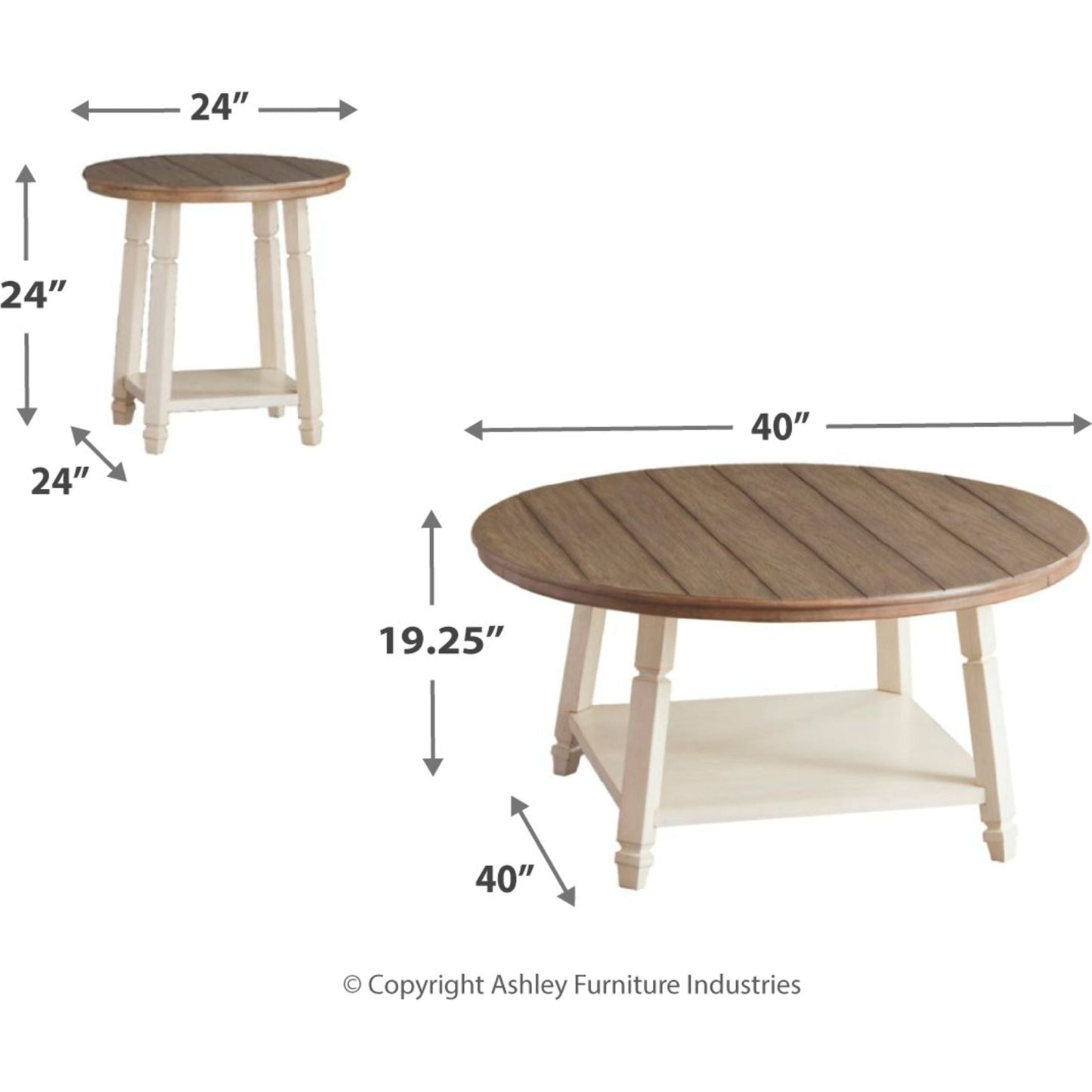 Bolanbrook 3 Pack Tables - Two-tone