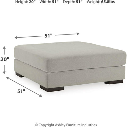 Artsie Oversized Accent Ottoman - Ash