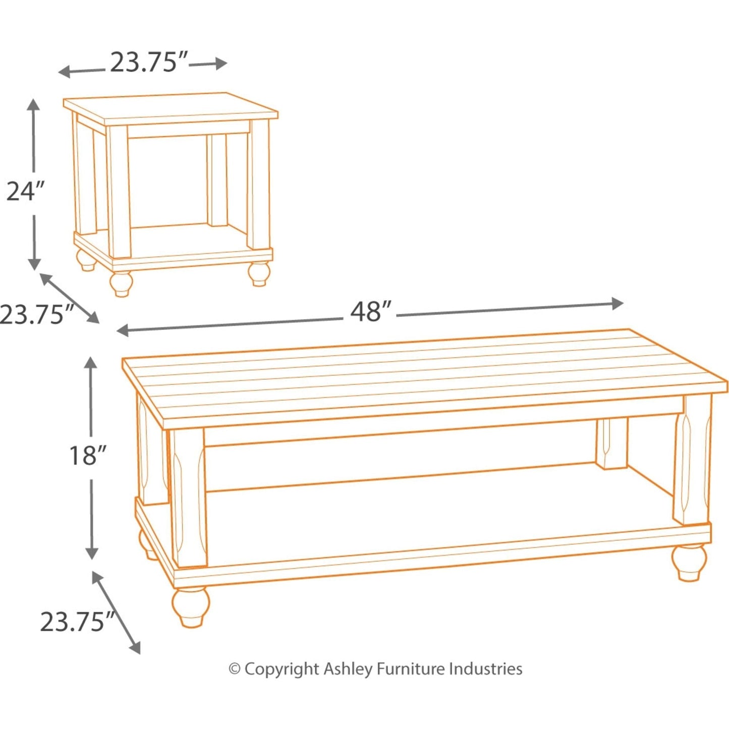 Cloudhurst 3 Pack Tables - White