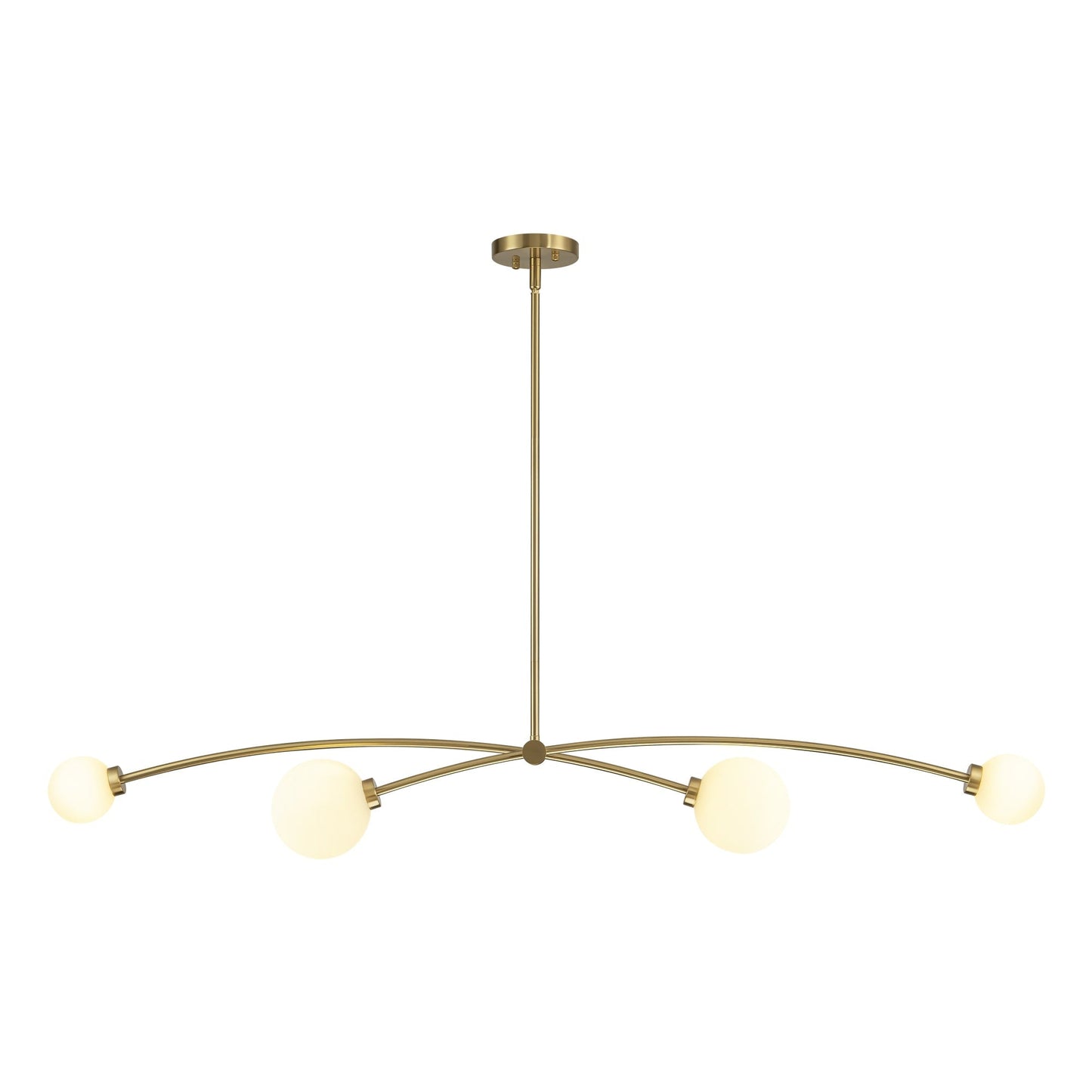 4-Light Modern Gold Simple Linear Sputnik Pendant Island Light/ Dining Room Light - 51.18 in. W x 11.02 in. D x 5.91 in. H