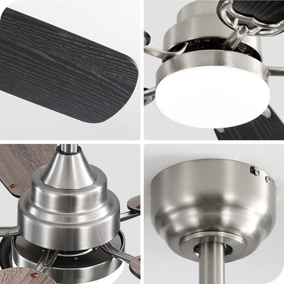 48 and 52 Integrated LED Ceiling Fan with Light and Remote, Reversible DC Motor