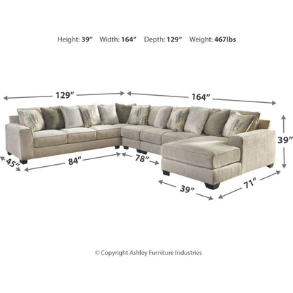 Ardsley 5 Piece Sectional with Chaise