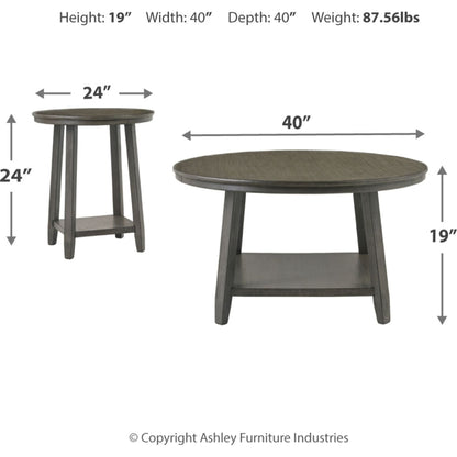 Caitbrook 3 Pack Tables - Gray