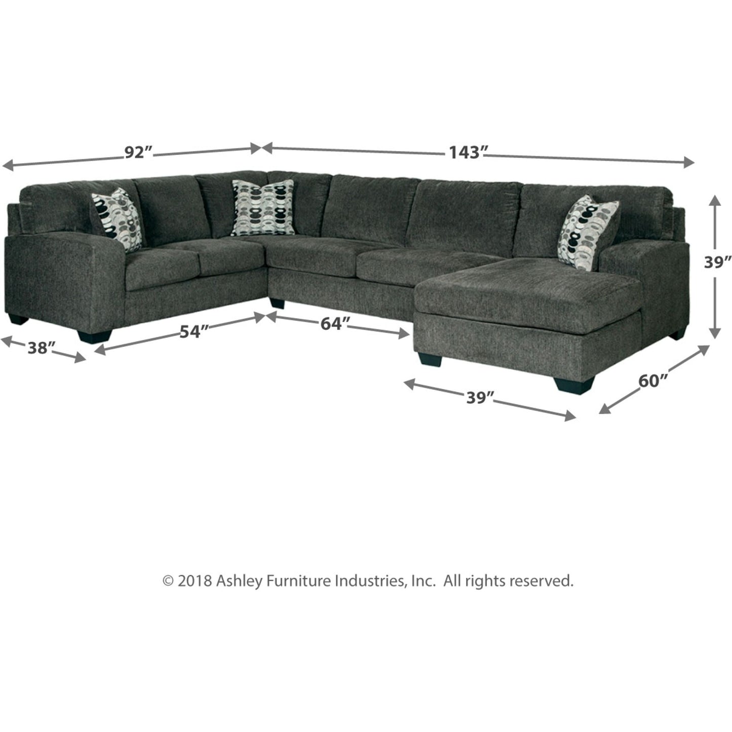Ballinasloe 3 Piece Sectional with Chaise