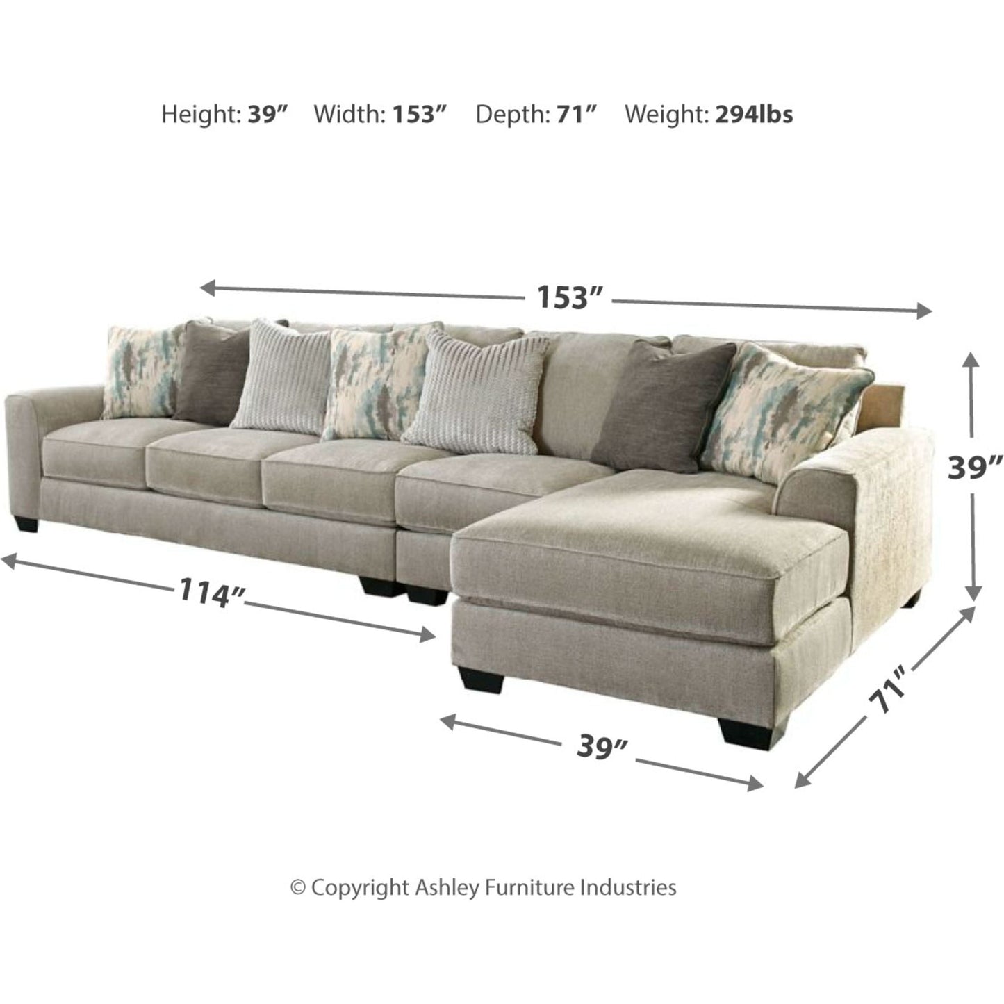 Ardsley 3 Piece Sectional with Chaise