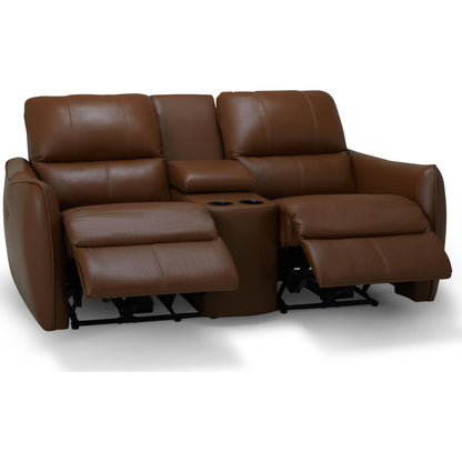 Arlo Power Reclining Loveseat w/ Console - Valencia Biscotti