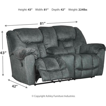 Capehorn Reclining Loveseat with Console - Granite