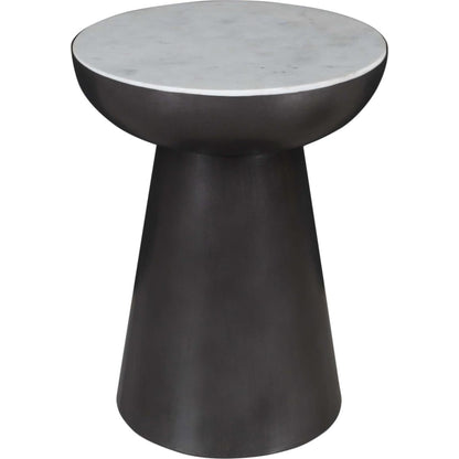 Circularity End Table - White and Gunmetal