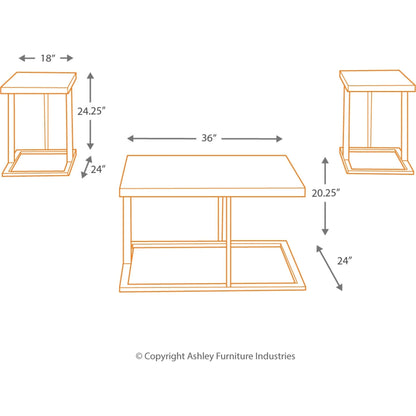 Airdon 3 Pack Tables - Bronze