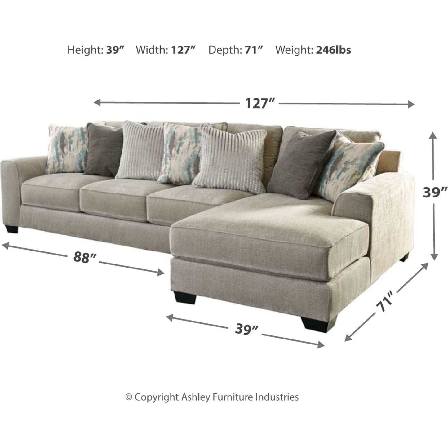 Ardsley 2 Piece Sectional with Chaise