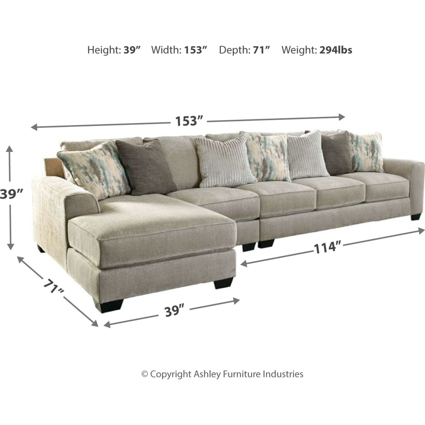 Ardsley 3 Piece Sectional with Chaise
