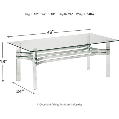 Braddoni Coffee Table - Chrome Finish