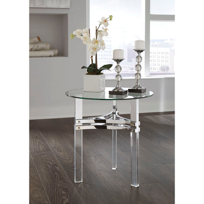 Braddoni End Table - Chrome Finish