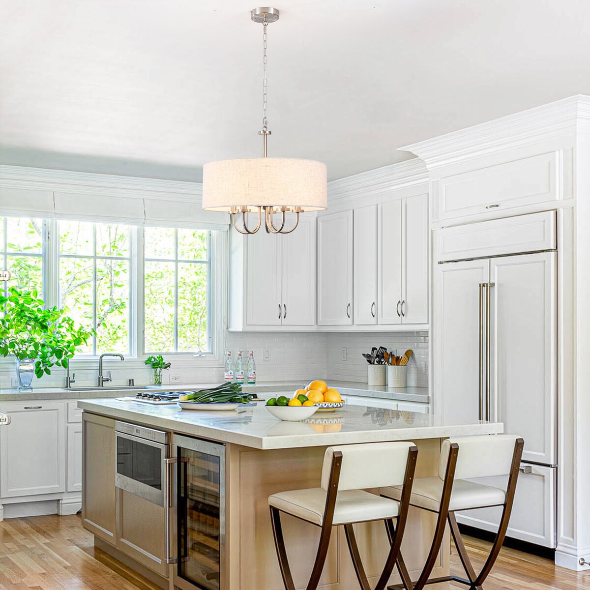 5-Light Modern Semi Flush Mount Ceiling Light for Dining Room Bedrooms Living Room - N/A