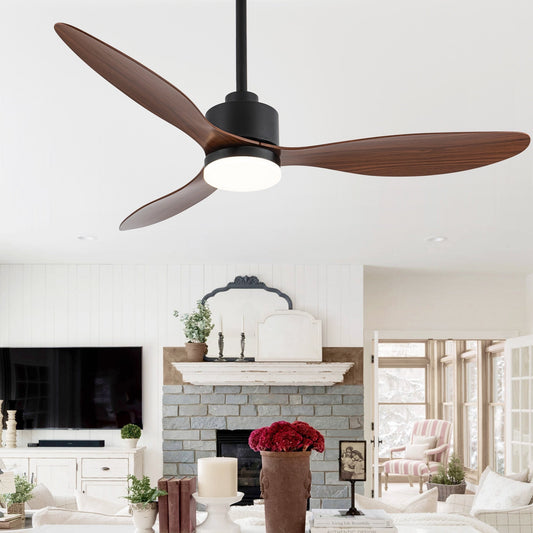 52 Inch LED Ceiling Fan with Lights Remote(3-Blade)