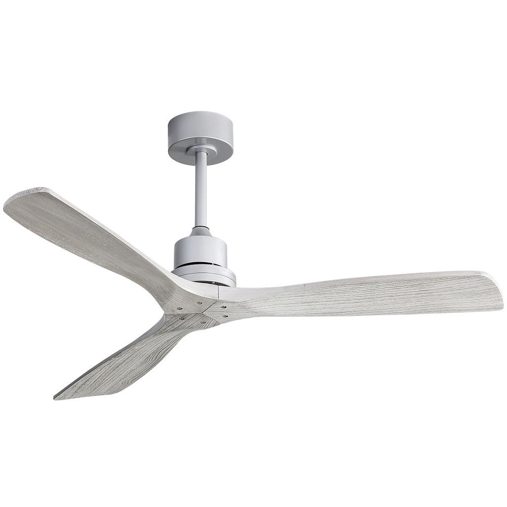 52 inch Modern Solid Wood / ABS Ceiling Fan With Remote Control(No Light),6 WInd Speed,Reversible Airflow