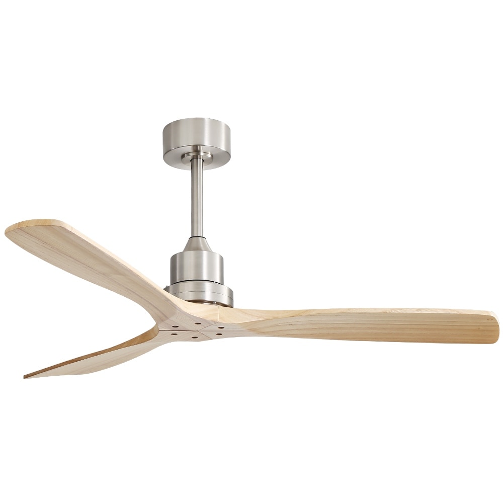 52 inch Modern Solid Wood / ABS Ceiling Fan With Remote Control(No Light),6 WInd Speed,Reversible Airflow