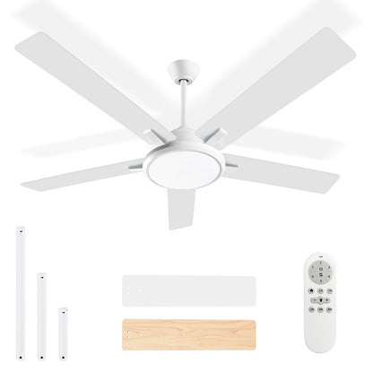 52 Modern Ceiling Fans with Lights and Remote, LED Dimmable