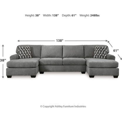 Birkdale Court 3 Piece Sectional - Gray