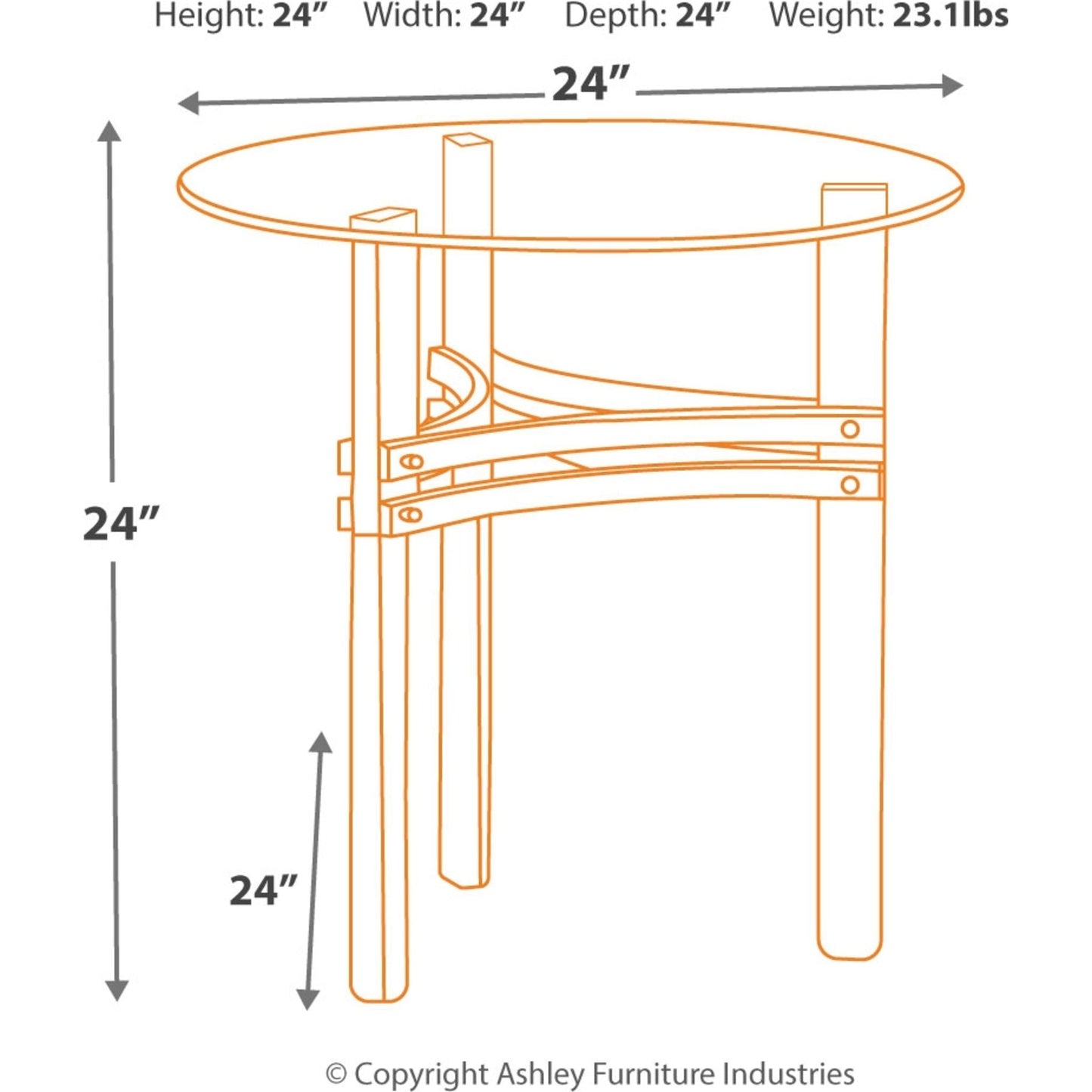 Braddoni End Table - Chrome Finish