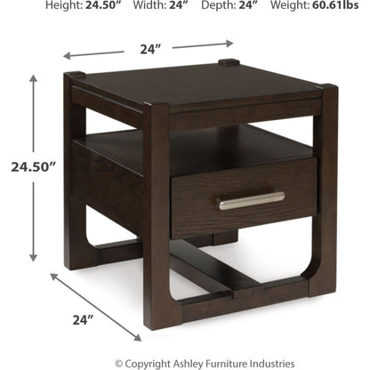 Breckington End Table - Dark Brown