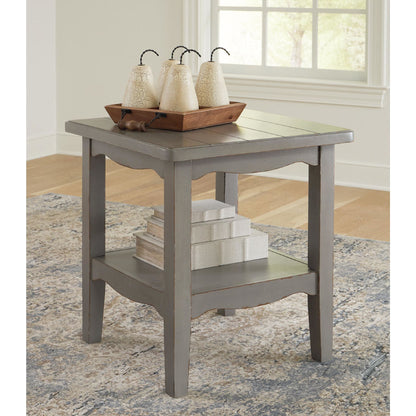 Charina End Table - Antique Gray