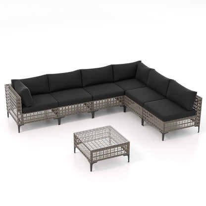 6 - Person Outdoor Sectional Seating Group with Cushions