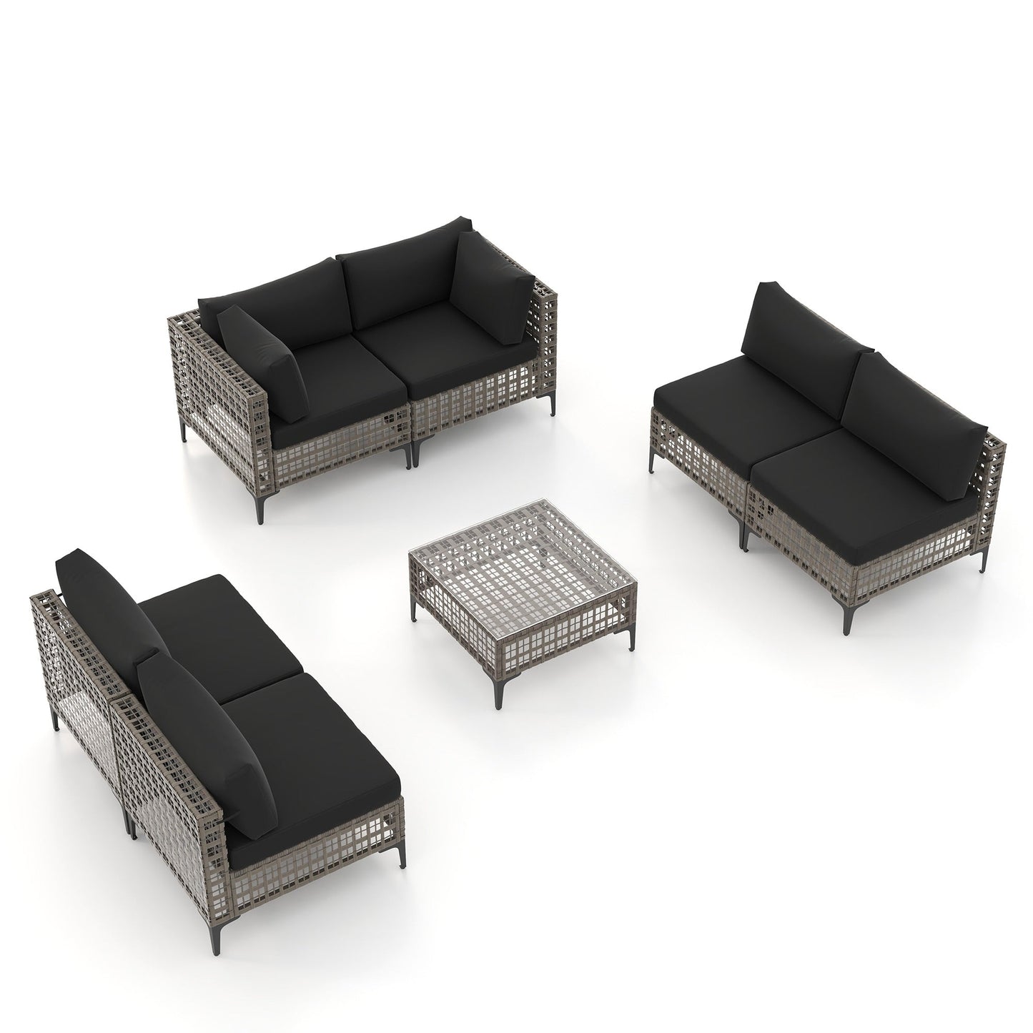 6 - Person Outdoor Sectional Seating Group with Cushions