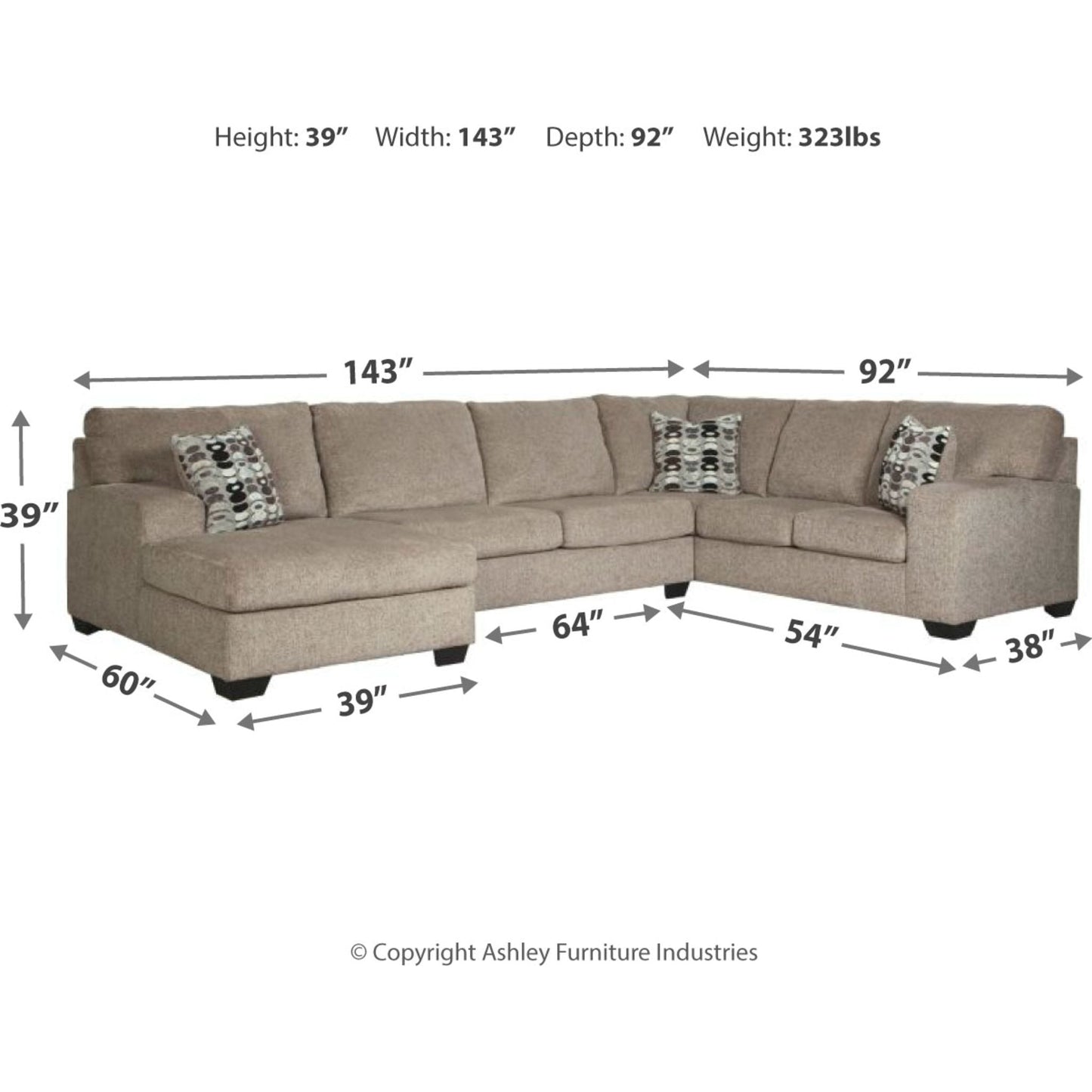 Ballinasloe 3 Piece Sectional with Chaise