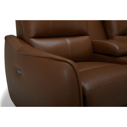 Arlo Power Reclining Loveseat w/ Console - Valencia Biscotti