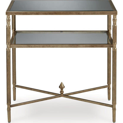 Cloverty End Table - Aged Gold Finish