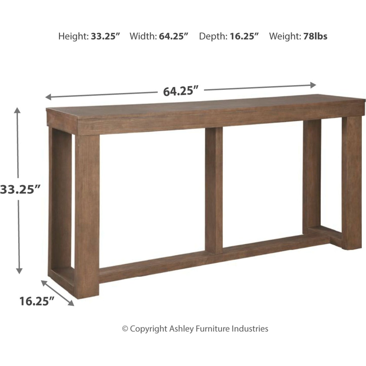 Cariton Sofa Table - Gray