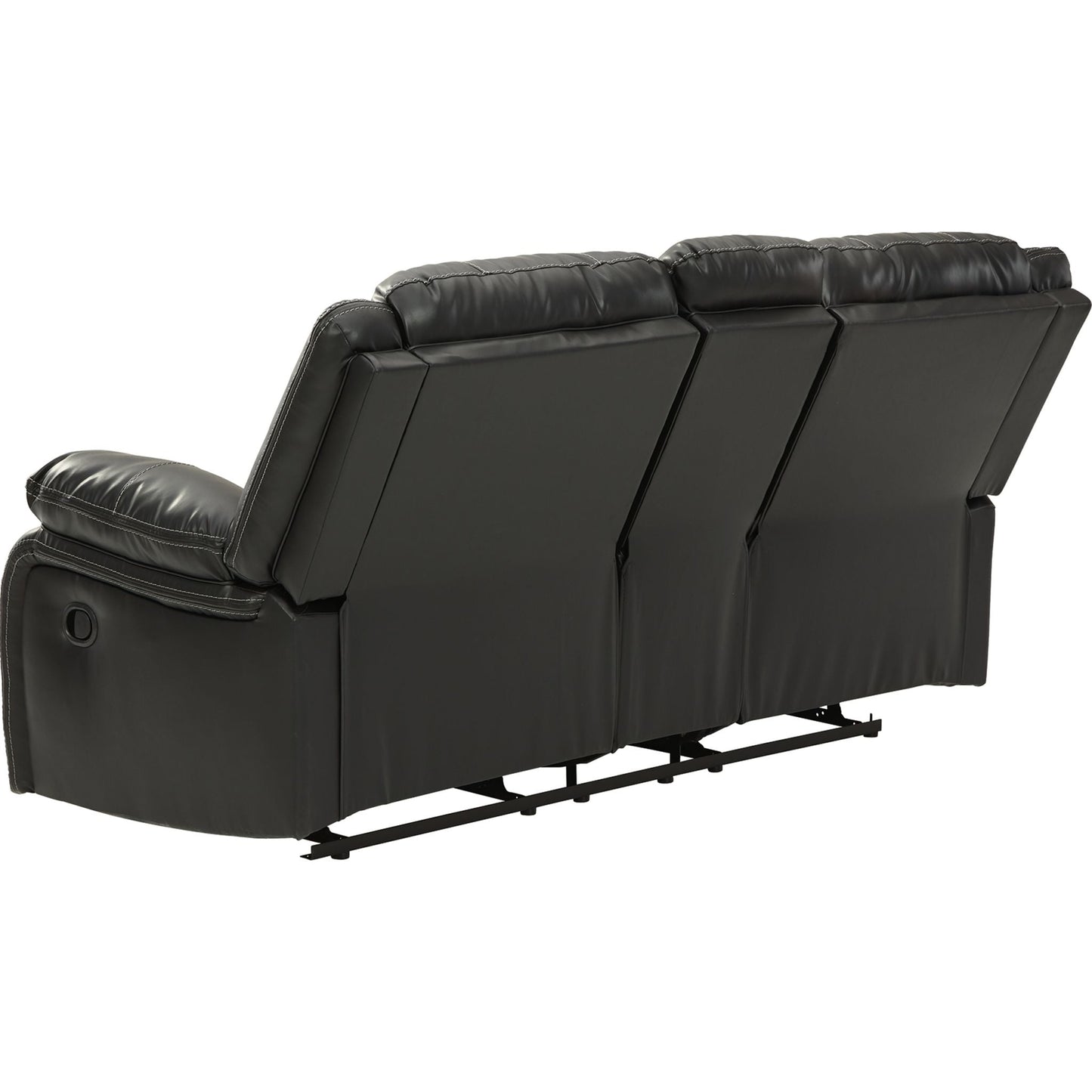 Calderwell Reclining Loveseat with Console - Black