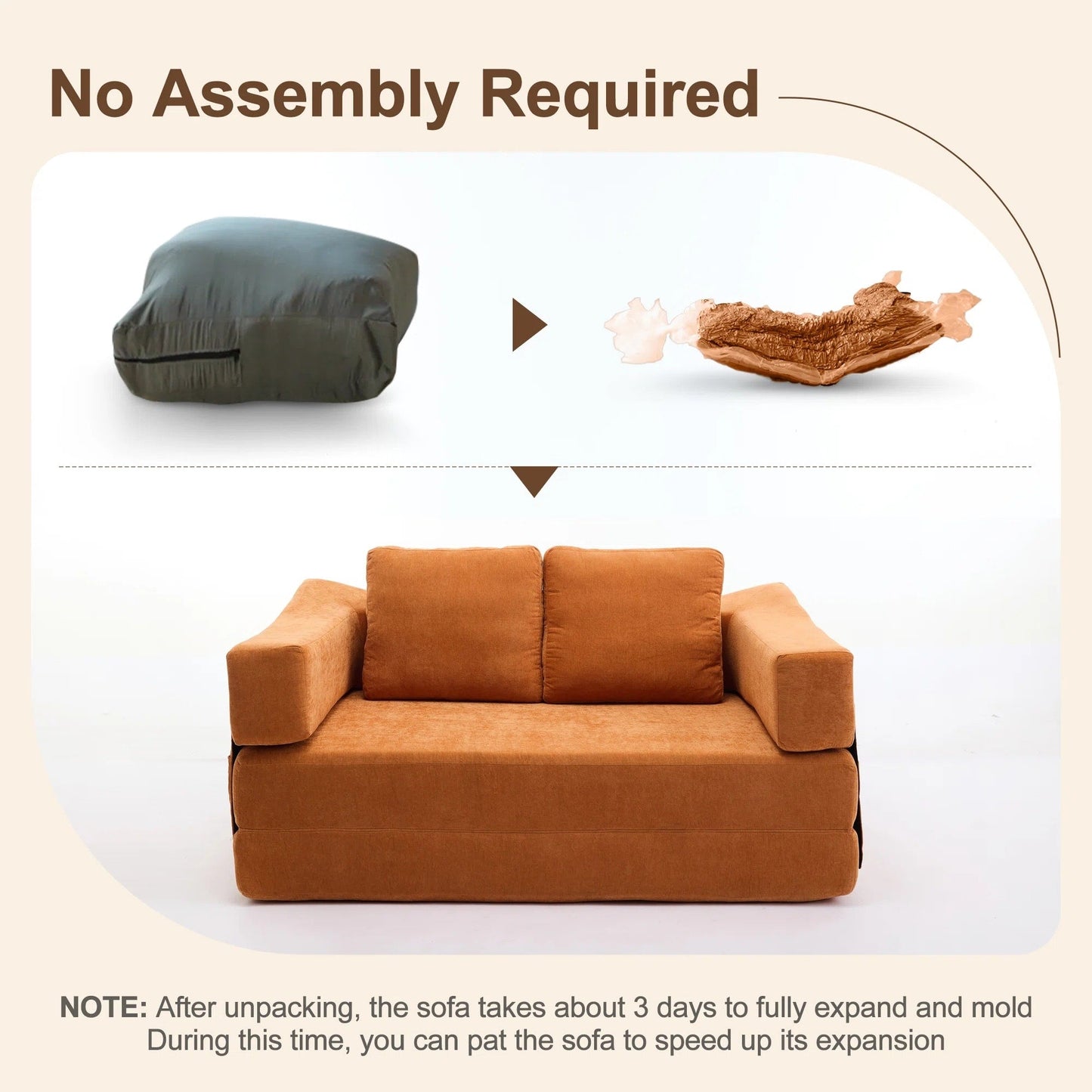 70.87 Upholstered Convertible Sleeper Sofa, Convertible Chair Floor Couch Comfy Sofa for Living Room, Bedroom, Chenille Fabric