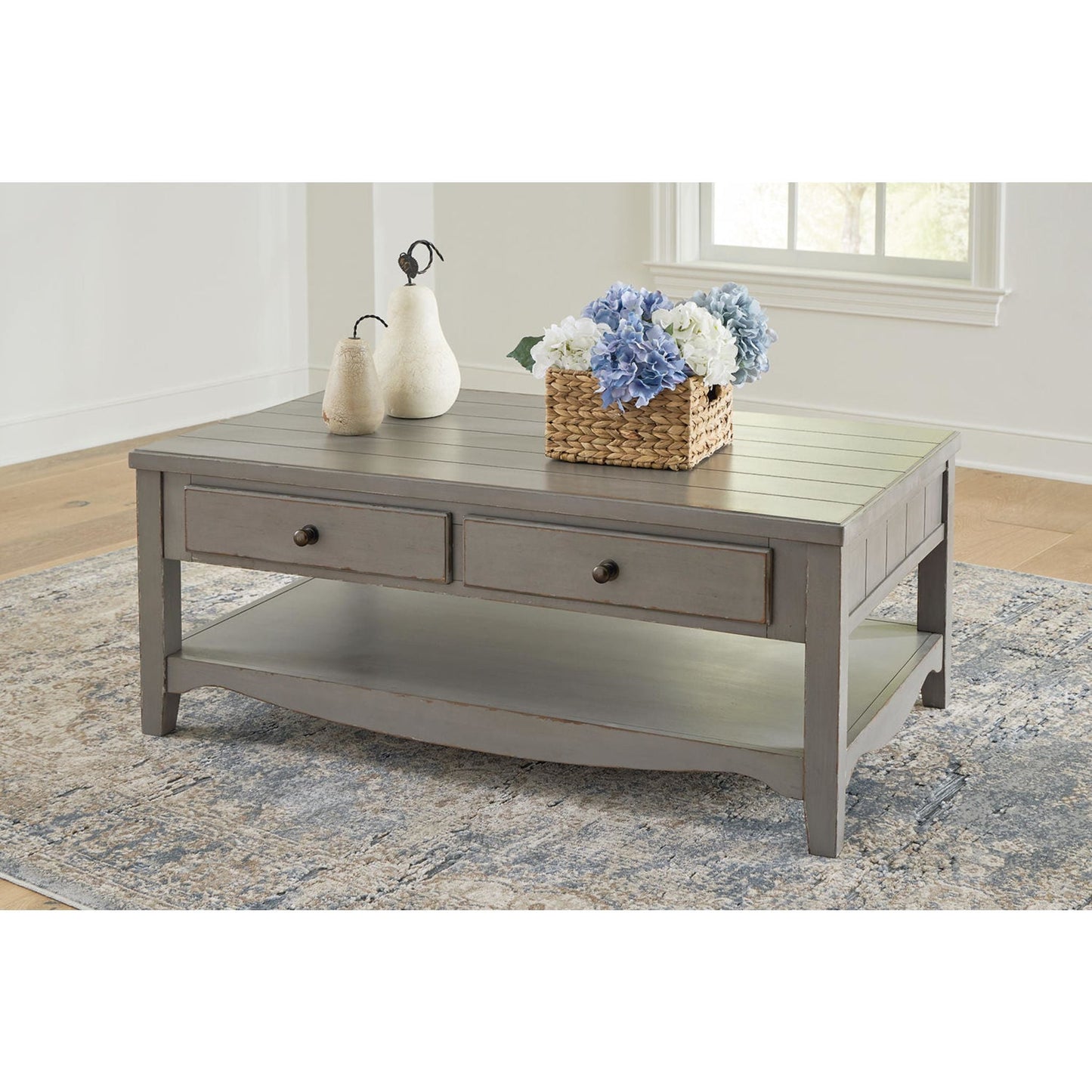 Charina Coffee Table - Antique Gray