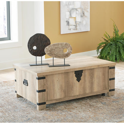 Calaboro Rectangle Lift Cocktail Table - Light Brown