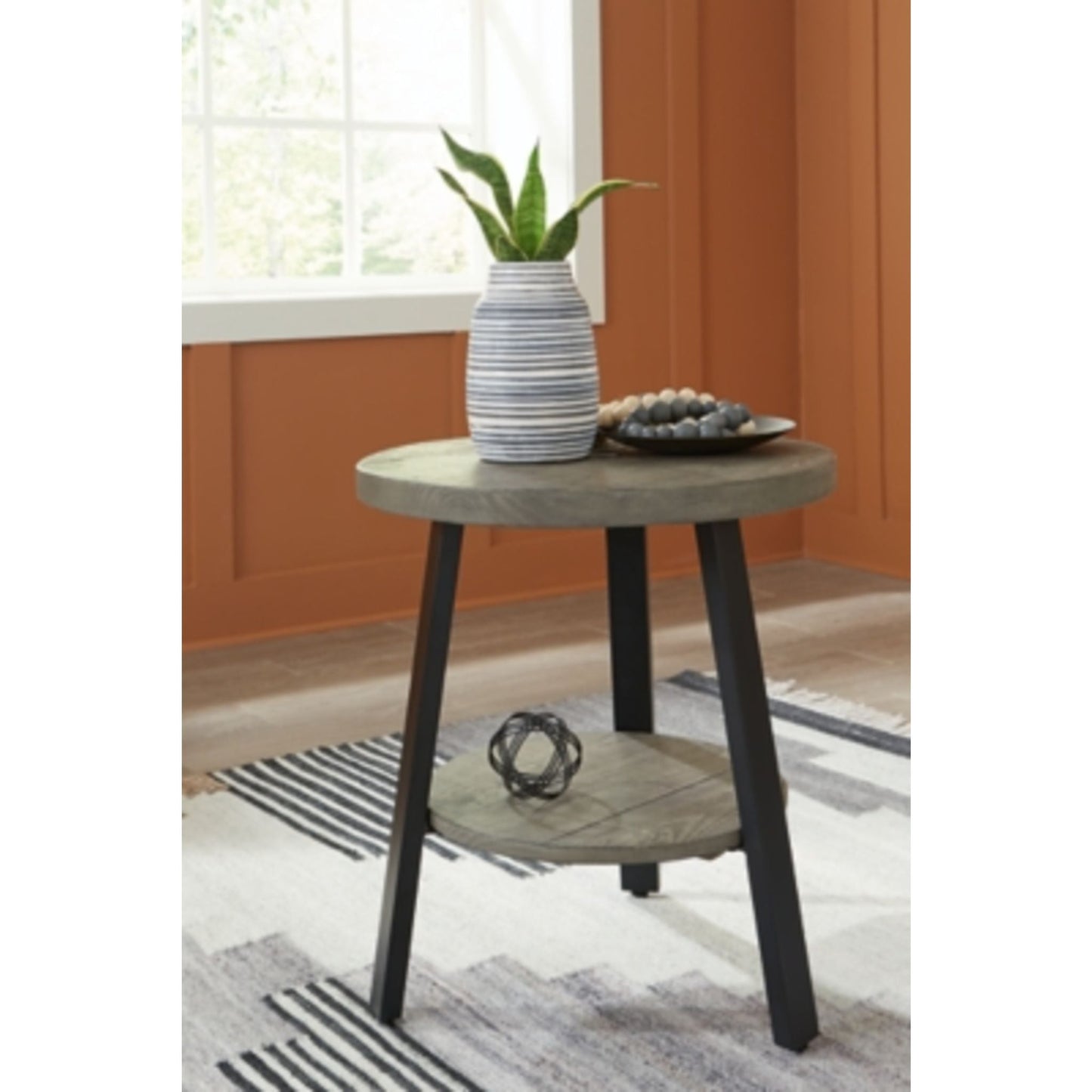 Brennegan End Table - Gray/Black