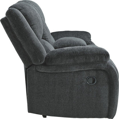 Draycoll Reclining Loveseat with Console - Slate
