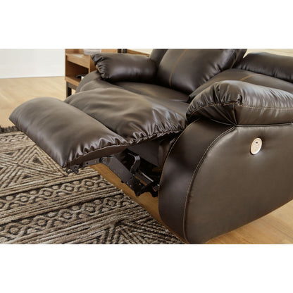Denoron Power Reclining Loveseat - Chocolate