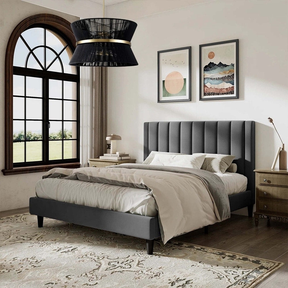 8-Light Modern Boho Large Drum Chandelier 24 inch Fabric Hourglass Hand-woven Chandelier in Gold/ Black for Dining/ Living Room