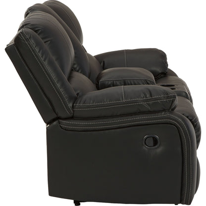 Calderwell Reclining Loveseat with Console - Black