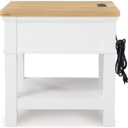 Ashbryn End Table - White/Natural