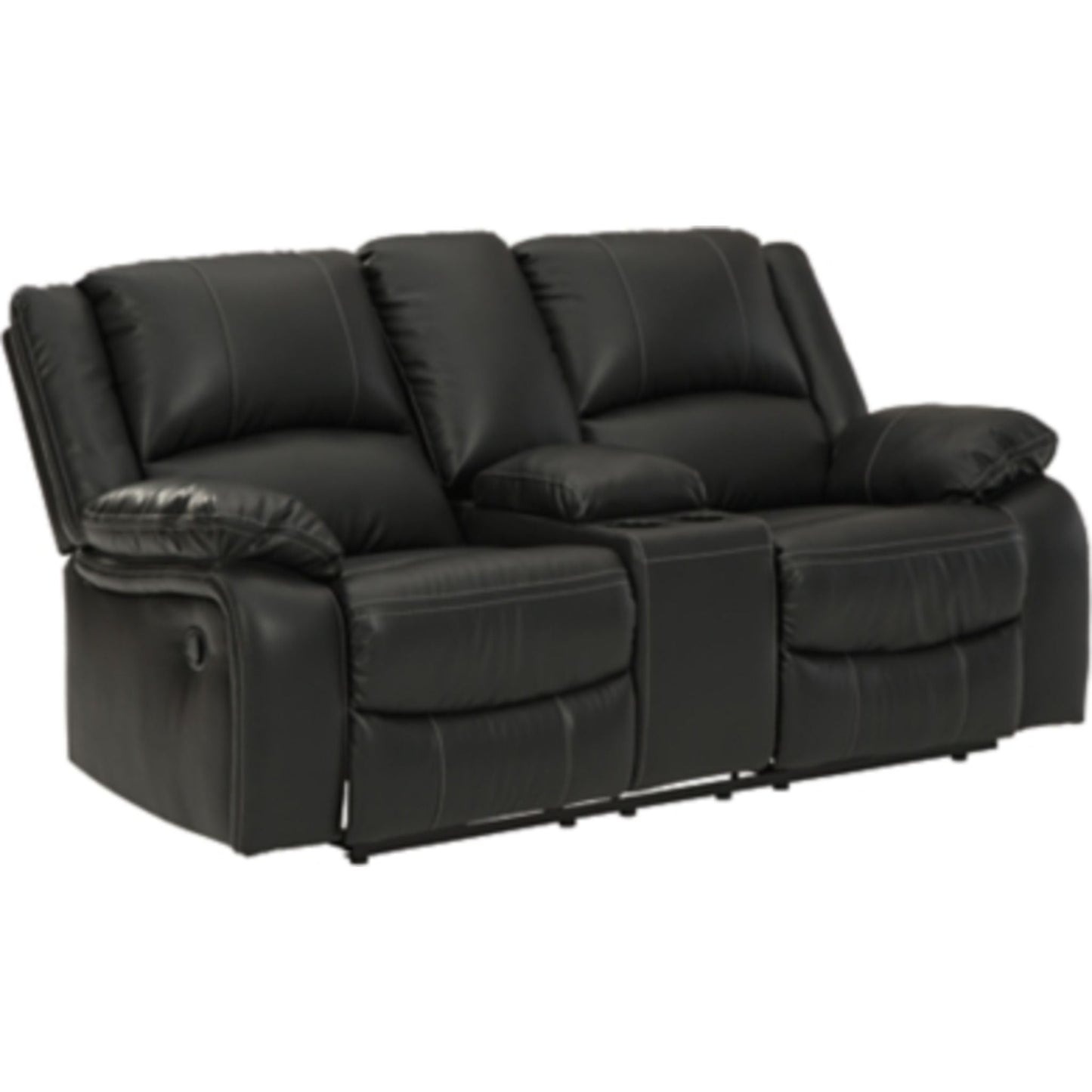 Calderwell Reclining Loveseat with Console - Black