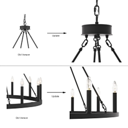 Acroma 12-light Farmhouse 40In Wagon Wheel Chandelier with UL - 40'' D x 138'' H
