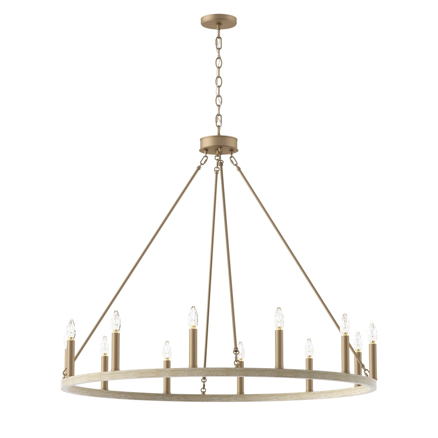Acroma 12-light Farmhouse 40In Wagon Wheel Chandelier with UL - 40'' D x 138'' H