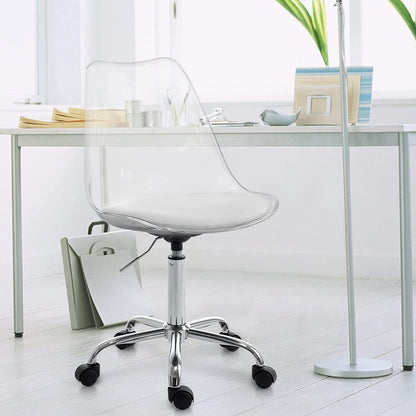 Acrylic Swivel adjustable height Armless Home office Rolling Chair