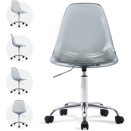 Acrylic Swivel adjustable height Armless Home office Rolling Chair