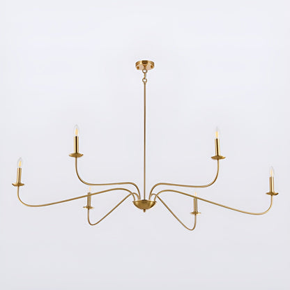 6-Light Classic French Minialist Chandelier with Candle-Style Lighting