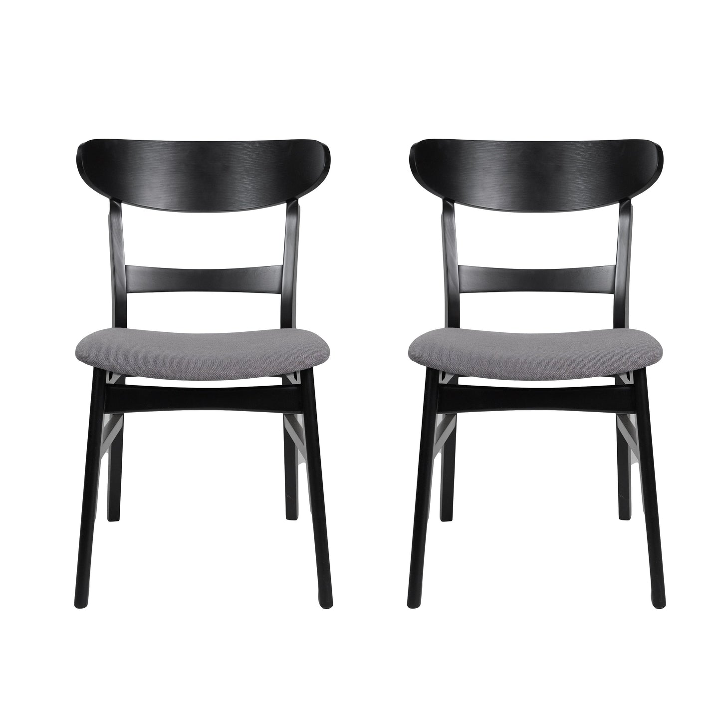 Abrielle Mid-Century Modern Upholstered Rubberwood Dining Chair (Set of 2) by Christopher Knight Home